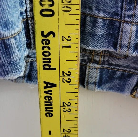 Upcyled Peace Applique Distressed Jean Jacket - Picture 15 of 15